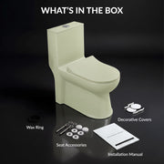 Plantex Platinum Ceramic Rimless One Piece Western Toilet/Washdown Commode for Toilet/Commode With Soft Close Toilet Seat - S Trap Outlet (Thunder)