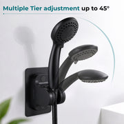 Plantex ABS Hand Shower Holder For Bathroom/Strong Self Adhesive Adjustable Handheld Shower/No Drilling Wall Mount Bracket - (Black)