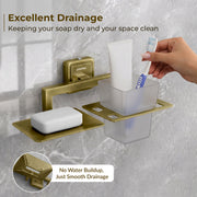 Plantex 304 Stainless Steel Soap Holder/Tumbler Holder/Soap and Brush Holder Stand for Bathroom and Wash Basin Decan (Antique)