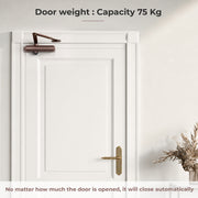 Plantex Premium Heavy Duty Aluminium Door Closer/Automatic Hydraulic Door Closer/Soft Door Closers for Hotel-Home-Office (ISO 9001 Certified)(Capacity 75 Kg, Brown)