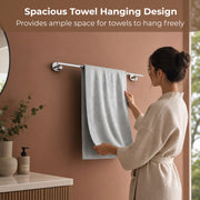 Plantex J4 Stainless Steel Towel Holder in Bathroom/Cloth Hanger for Bathroom/24 Inch Towel Rod/Bathroom Accessories (Chrome Finish) Onix