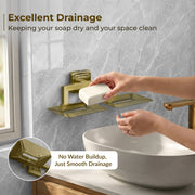 Plantex 304 Grade Stainless Steel Dual Soap Holder for Bathroom/Soap Dish/Soap Stand/Bathroom Accesories - Decan (Brass Antique)