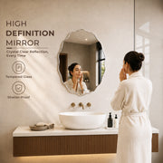 Plantex Frameless Oval Mirror for Wall/Mirror with Beveled Smooth Edges/Mirror for Bathroom/Dressing Room/Living Room/Bedroom/Entryway - (15 X 18 Inch)