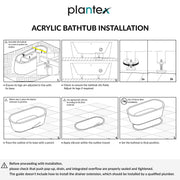 Plantex Freestanding Bathtub For Bathroom/Bath tub for Adults/Deep Soaker Bathtub with Overflow, Popup and Drain Pipe (BSM-203-White-1500mm)