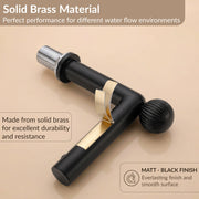Plantex Brass Wash Basin Mixer Tap/Thermostatic Hot & Cold Basin Mixer Faucet/Deck Mount Pillar Spout for Bathroom Sink - Pack of 1 (APS-4601, Black Matt)