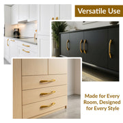 Plantex Cabinet Handle/96mm Handle for Drawer/Wardrobe/Kitchen Handle/Pull-Push Handle for Home/Office - Pack of 1 (Gold)