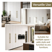 Plantex Aluminium Cabinet Handle/900mm Wardrobe Handle for Home/Cupboard Door Pull-Push Handles for Office - Pack of 2 (DTC-5580, Brass Antique & Gold)