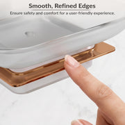 Plantex 304 Grade Stainless Steel Glass Soap Dish/Soap Stand/Soap Holder/Soap Storage/Bathroom Accessories - Crystal (PVD Rose Gold)