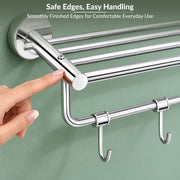 Plantex Stainless Steel 24 Inch Towel Rack for Bathroom/Towel Holder/Towel Stand/Towel Hanger/Bar/Bathroom Accessories - Pack of 1 (Chrome)