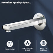 Plantex Bath Tub Spout with Wall Flange/Single Lever Spout/High Flow Tap for Bathroom/Kitchen - Pack of 1 (Chrome)