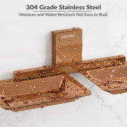 Plantex 304 Grade Stainless Steel Double Soap Stand/Dual Soap Dish/Soap Case/Soap Storage/Soap Holder for Bathroom/Bathroom Accessories - Pack of 1 (Crystal, PVD Rose Gold)