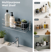 Plantex Bathroom Shelf for Wall/Stainless Steel Shelf for Kitchen with Railings/Perfume Rack/Bathroom Organiser (12 inch, Chrome)