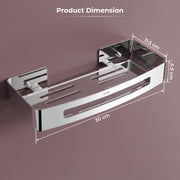 Plantex Bathroom Shelf for Wall/Stainless Steel Wall Mounted Shelf/Kitchen/Living Room/Bathroom Organiser with Drill (Chrome, 12x5 inches)