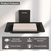 Plantex 304 Grade Stainless Steel Bathroom Soap Holder/Wall Mounted Soap Holder/Soap Dish Stand/Bathroom Accessories - Crystal (Black)