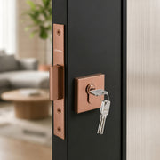 Plantex Dead Lock for Main Door/Lock with Brass 70mm Cylinder with Lock Body and 3 Computerized Keys - Pack of 1 (PVD Rose Gold)