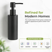 Plantex Liquid Soap Dispenser for Bathroom/304 Grade Stainless Steel Shampoo Dispenser/Round Hand wash Dispenser/Bathroom Accessories - Pack of 1 (Regent, PVD Black)