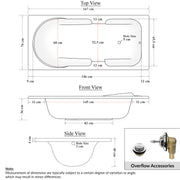 Plantex Bathtub For Bathroom/Bath tub for Adults/Deep Soaker Bathtub with Overflow and Waste Coupling Accessories (White - 1670 mm)