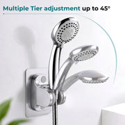 Plantex ABS Hand Shower Holder For Bathroom/Strong Self Adhesive Adjustable Handheld Shower/No Drilling Wall Mount Bracket - (Chrome)