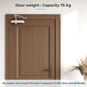 Plantex Heavy Duty Automatic Door Closer/Hydraulic Door Closer for Home/75kg Adujstable Spring Door Closer for Wooden Door & Metal Door (ISO 9001 Certified) - Silver
