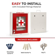 Plantex First Aid Box/Medical Box/Emergency First Aid Kit Box/Medicine Storage Boxes for Home, School & Office with Multi Compartment - (Red & Ivory) – Wall Mount – Metal