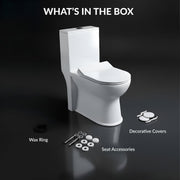 Plantex Commode for Toilet/Ceramic One Piece Western Toilet/Rimless Commode with Soft Closing Toilet Seat - S Trap Outlet (White)