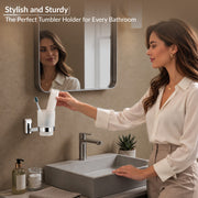 Plantex Smero Pure Brass Tooth Brush Holder/Tumbler Holder/Toothpaste Holder/Bathroom Accessories - Superb (Chrome)