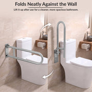 Plantex Stainless Steel 24 Inch U-Shape Handle for Bathroom Support/Bedside Anti-Slip Shower Grab Bar for Bathroom/Space-Saving Safety Bar for Shower/Toilet- (2046, Chrome)