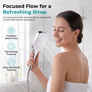 Plantex ABS Hand Shower for Bathroom/3 Mode Multifunctional Shower/Rectangle Hand Shower Without Hose Pipe for Home/Hotel - (Chrome & White, H510)