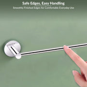 Plantex Stainless Steel Towel Holder for Bathroom/24 Inch Single Towel Rod/Towel Hanger/Stand/Bathroom Accessories - Pack of 1 (Chrome)