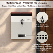 Plantex Letter Box/GI Steel Suggestion Box for Office with Key Lock/Post Box for Gate Home/Complaint Box/Wall Mounted Mail Box - (Orchid & Ivory)