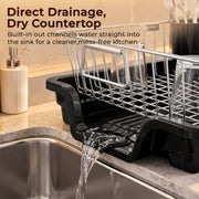 Plantex Dish Drying Rack/Stainless Steel Dish Drainer with Drainer Tray for Kitchen/Vessel Drainer Basket for Utensils/Plate Drying Rack - Chrome (39 X 31.5 X 15 Cm)