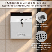 Plantex Letter Box/GI Steel Suggestion Box for Office with Key Lock/Post Box for Gate Home/Complaint Box/Wall Mounted Mail Box - (Coffee & White)