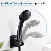Plantex ABS Hand Shower Holder For Bathroom/Strong Self Adhesive Adjustable Handheld Shower/No Drilling Wall Mount Bracket - Pack of 1 (Black)