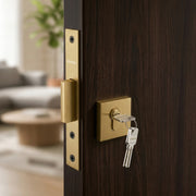 Plantex Dead Lock for Main Door/Lock with Brass 70mm Cylinder with Lock Body and 3 Computerized Keys - Pack of 1 (Brass Antique)