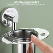 Plantex Tumbler Holder for Bathroom/Stainless Steel Tooth Brush Holder/Toothpaste Holder - Pack of 1 (Chrome)