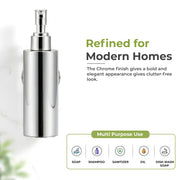 Plantex Liquid Soap Dispenser for Bathroom/304 Grade Stainless Steel Shampoo Dispenser/Round Hand wash Dispense/Bathroom Accessories - Pack of 1 (Regent, Chrome)