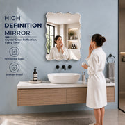 Plantex Frameless Bathroom Mirror/Rectangular Shape Glass For Wall/Mirror For Dressing Room/Living Room/Bedroom/Entryway (18 X 24 Inch)