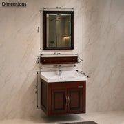 Plantex Unbrekable Bathroom Vanity Cabinet & Washbasin Set/Washbasin with Cabinet/Vanity Basin for Bathroom with Mirror (Brown)
