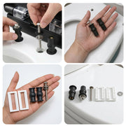 Plantex Top Fix Toilet Seat Cover Hinges with Rubber Bush & Bracket/Universal Toilet Lid Fixing Bolts & Screws/Replacement Toilet Seat Fittings Kit/Bathroom Toilet Accessories - (white)
