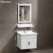 Plantex Glass, Ceramic, HPP Unbrekable Bathroom Vanity Cabinet & Washbasin Set/Basin Cabinet for Bathroom with Mirror (White)