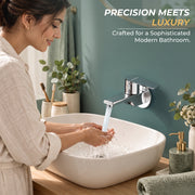 Plantex Bib Cock Water Tap for Bathroom with Water Saving Aerator/Wall Mount Tap for Wash Basin with Teflon Tape & Wall Flange, Chrome (Celesiya-1241)