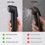Plantex Self Cleaning Health Faucet for Toilet/ABS Plastic Jet Spray for Bathroom/Hand Gun/ Without Hose Pipe - Pack of 1 (Black)