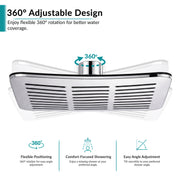Plantex ABS Shower Head for Bathroom/12x8 inch Head for bathroom/Rain Showers Head for bathroom/Pressurized Showers Head – (Chrome, D399)
