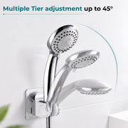 Plantex ABS Hand Shower Holder For Bathroom/Strong Self Adhesive Adjustable Handheld Shower/No Drilling Wall Mount Bracket - (Chrome)