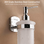 Plantex 304 Grade Stainless Steel Hand Wash Holder for Wash Basin/Liquid Soap Dispenser/Bathroom Accessories - Parv (Chrome)