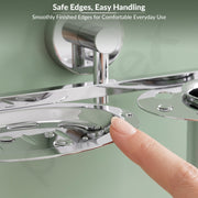 Plantex Stainless Steel Soap Dish with Tumbler Holder/Soap Dish with Toothpaste Holder/Soap Holder for Bathroom/Bathroom Accessories (Chrome)
