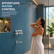 Plantex Brass Concealed Shower Mixer Valve with 3 Lever Exposed Parts Kit/High Flow Manual Diverter/Wall Mounted Bathroom Shower Control Valve (Venice-1538)