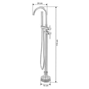 Plantex Pure Brass Free Standing Bathtub Faucet/Bath Tub Filler Faucet/Single Lever Basin Faucet with Handle Held Shower - (Chrome)
