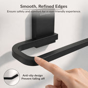 Plantex 304 Grade Stainless Steel Hand Towel Hanger/Napkin Holder for Wash Basin/Towel/Napkin Ring/Bathroom Accessories (Crystal - Black)