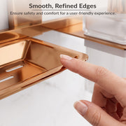 Plantex 304 Grade Stainless Steel Soap Dish with Liquid Dispenser/Soap Stand/Shampoo Dispenser for Bathroom/Bathroom Accessories - Pack of 1 (Crystal, PVD Rose Gold)